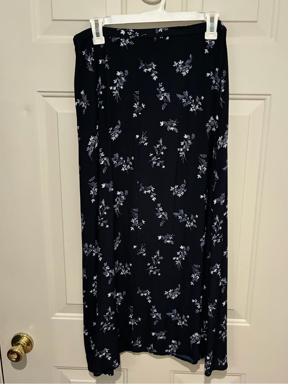 Worthington Black Maxi Skirt with White Floral Print